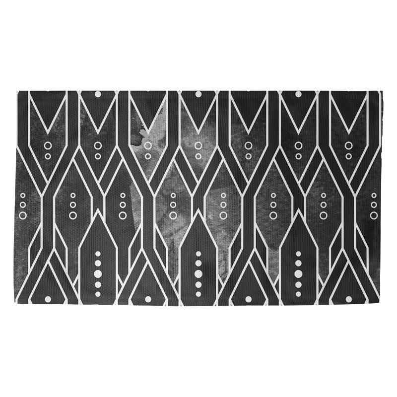 Tapis noir motif treillis Mcguigan, Rectangle 2 pi x 3 pi