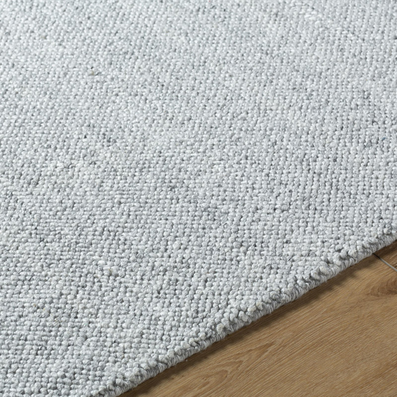 Rectangle Pente Solid Color Hand Loomed Recycled P.E.T. Area Rug in Gray, Rectangle 10' x 14'