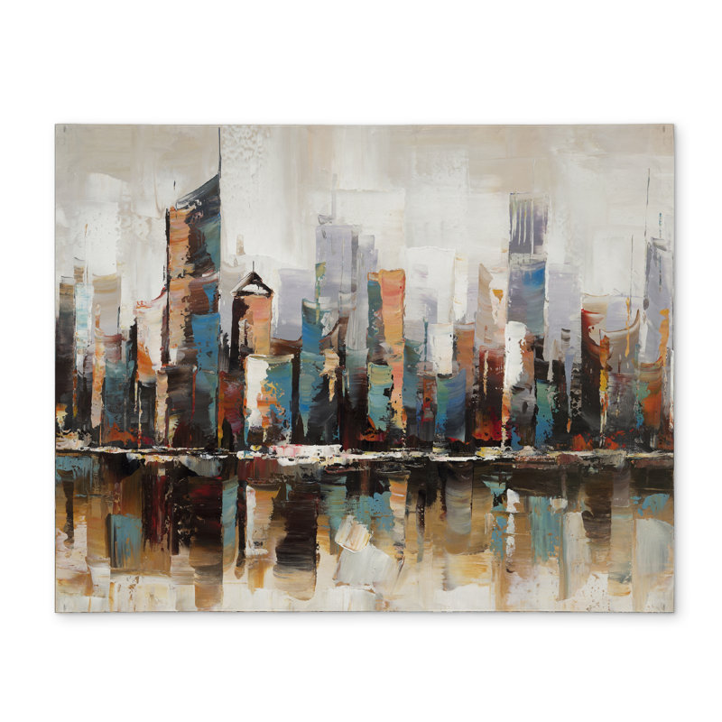 Cities Blue Industrial Polyester Placemat - Abstract Textured Design