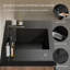 Meuble-lavabo flottant 24 po avec lavabo, armoire murale moderne rayée, tiroirs à fermeture en douceur, lavabo à quartz noir