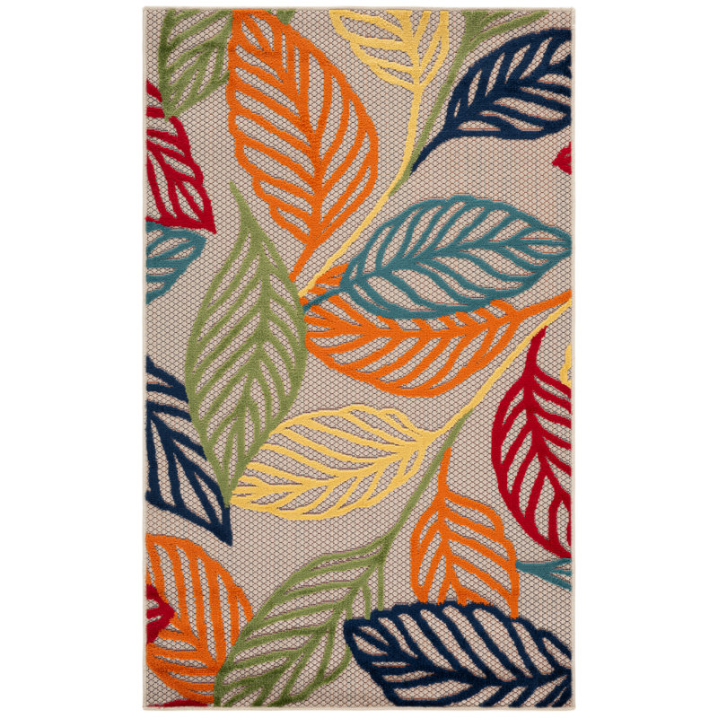 Dellon Performance Floral Indoor/Outdoor Area Rug, Rectangle 3' x 5'