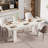 Rectangular Modern Marble-Effect Foldable Dining Table