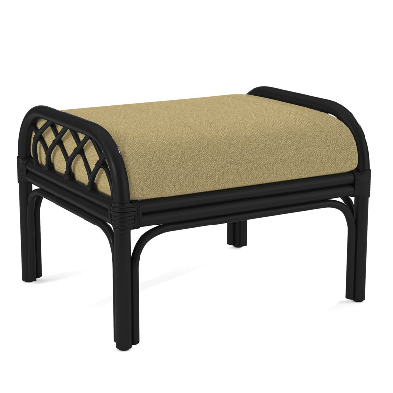 Edgewater Ottoman, Black, White Performance Fabric; 0851-94