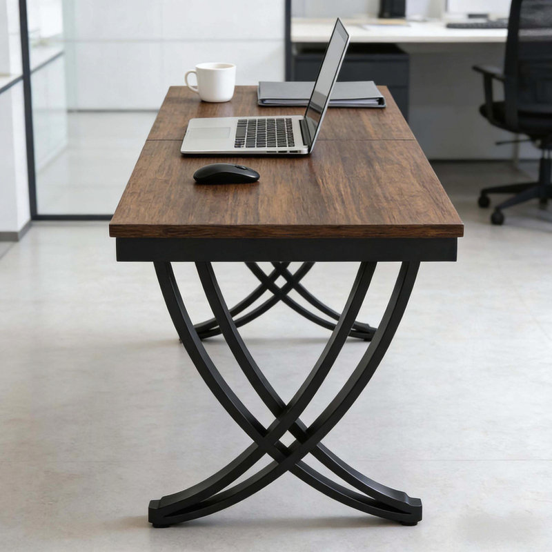 Dual Computer Desk with Industrial Style