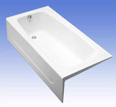 65.75" x 32" Drop in Soaking Bathtub, Cotton, Left