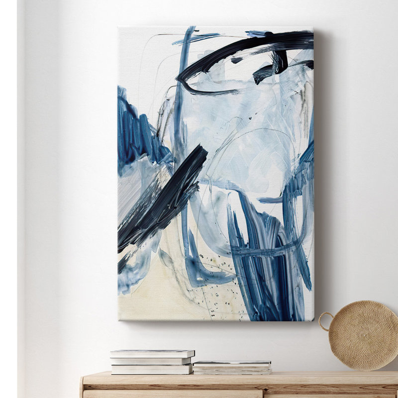 Indigo Swash I - impression sur toile tendue, H 60 po x l 40 po x P 1,5 po