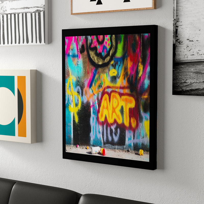 « abstract city pulvérisation, art graffiti », reproduction de photo encadrée, H 16 po x l 12 po x p 1 po