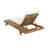 Lounge Chaise Set, Space Available On One Side, Acacia Wood In Light Brown With Water-Resistant Lounge Cushions (4 Inch Thick)-649112474-649112478