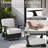 5 - Person Outdoor All-Weather Wicker Patio Conversation Set with Fire Pit Table-1566334898
