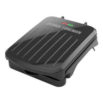 George Foreman 2-Serving 40 Sq. In. Classic Plate Electric Indoor Grill and Panini Press in Black