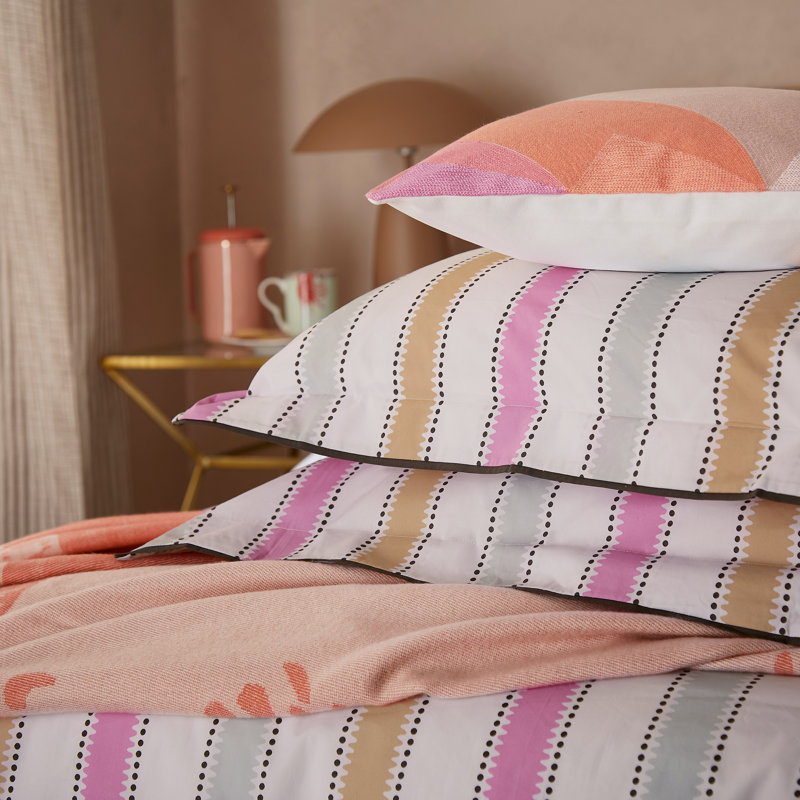 Wobble Stripe Cotton Cover Set, Double Duvet Cover  + 2 Pillowcases