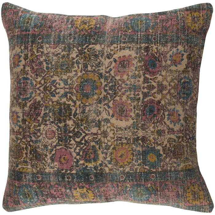 Three Posts™ Middlesbrough Floral Jute Throw Pillow & Reviews | Wayfair