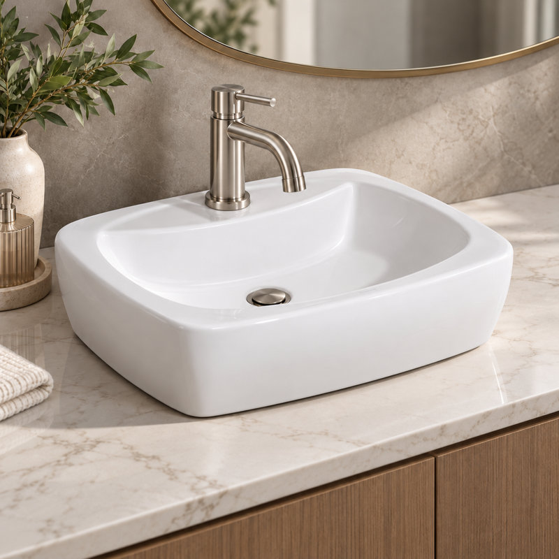 Lavabo de salle de bain pour bateau spécial en porcelaine vitreuse thema specialty