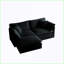Canapé modulaire, canapé en L 2 places avec repose-pieds, causeuse modulaire pour petits espaces | Noir | Chenille-1650201533
