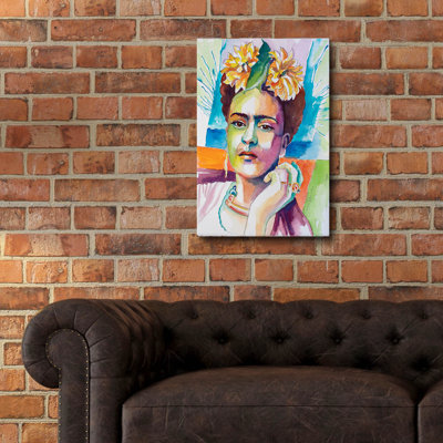 Frida with Mums' by St. Hilaire Elizabeth, Acrylic Glass Wall Art