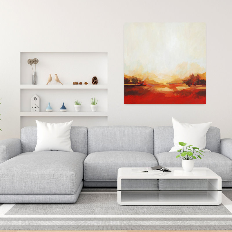 Équinoxe, paysage abstrait contemporain, art naturel, H 36 po x l 36 po