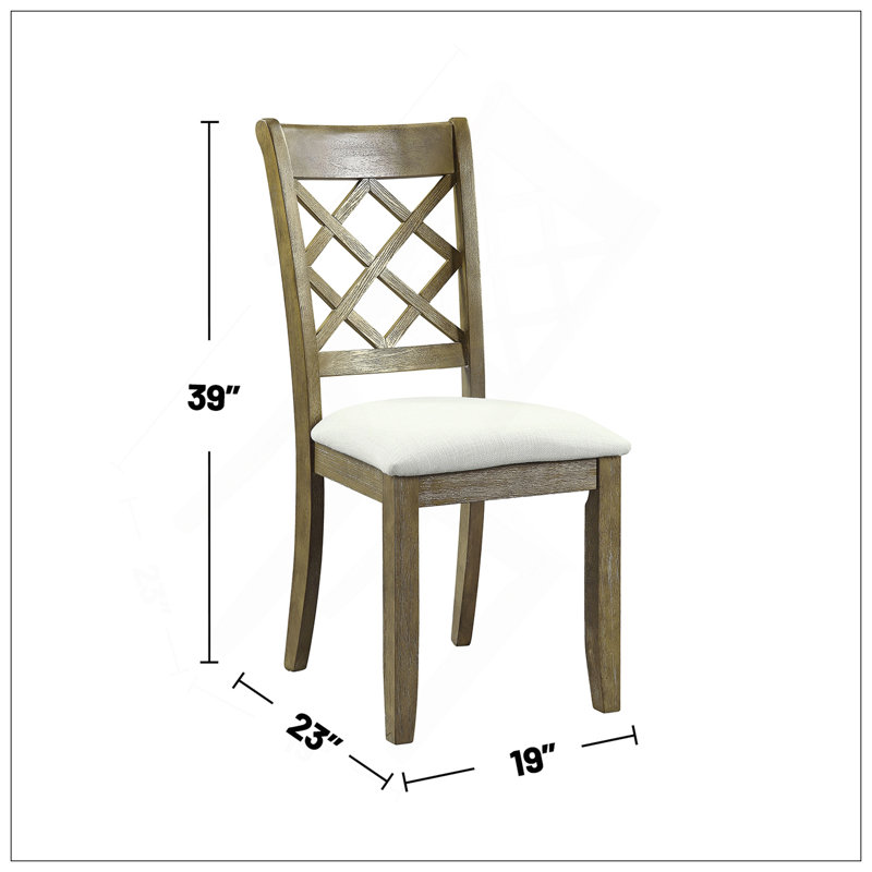 Ensemble de 2 chaises d'appoint en chêne beige et rustique avec coussin de siège rembourré pour une assise confortable et un design intemporel