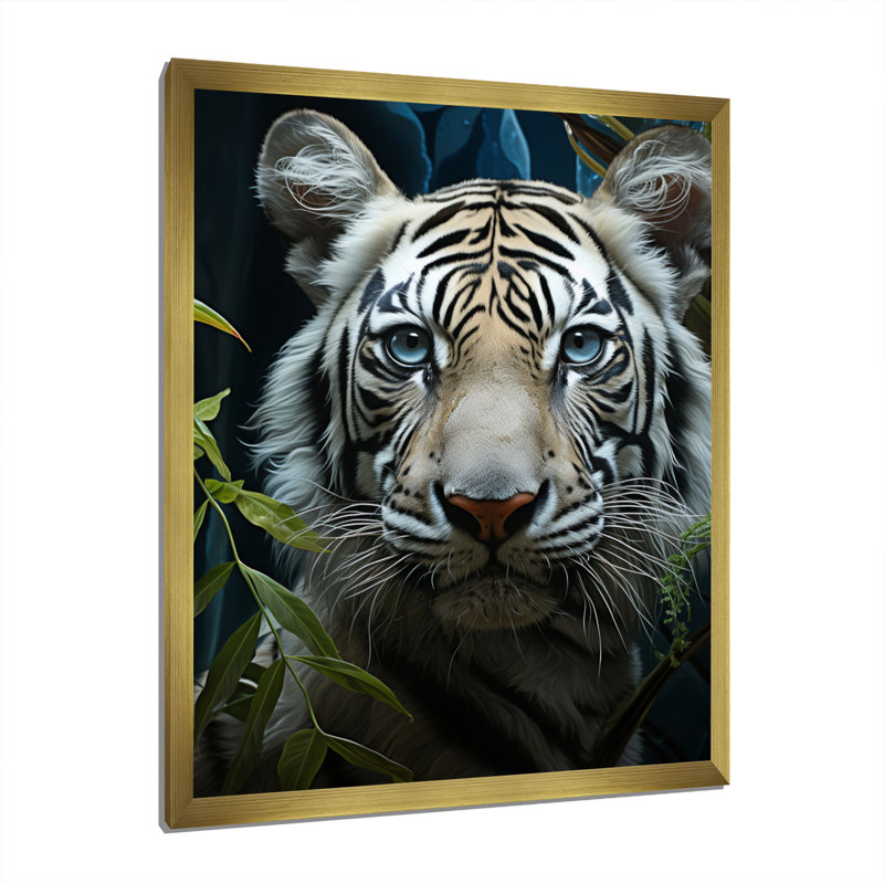 " Tiger Zenith Portrait ", Gold, 32" H x 24" W x 1" D