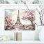 Paysage urbain «Eiffel avec fleurs roses», peinture-35109227-35109233