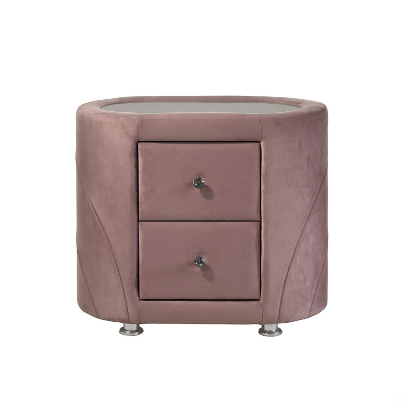 Table de chevet rembourrée en velours 1pc