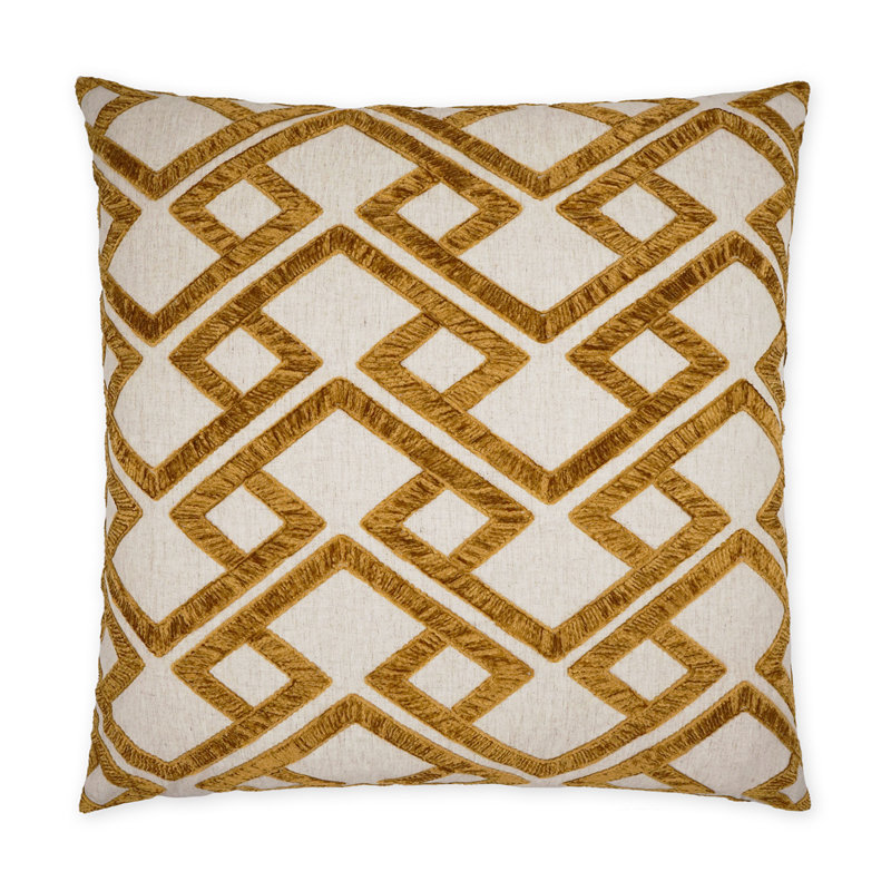 Coussin décoratif Accolade, Ambre, Carré 22 po