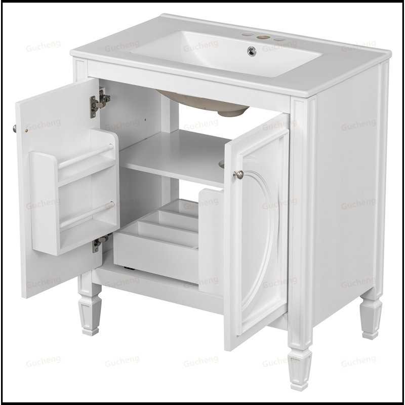 Meuble-lavabo 30 po avec lavabo et tablette, Blanc