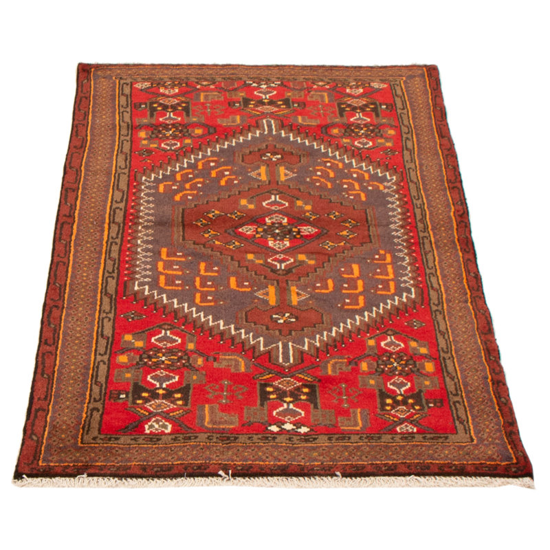 Tapis rouge rétro Eyan 3 pi 1 po x 5 pi 1 po