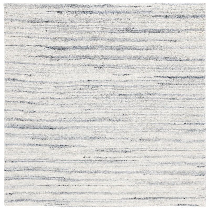 Pecktonville Hand Woven Performance Abstract Rug, Square 6'