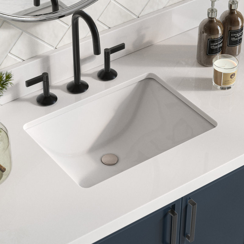Ariel Kelly Inch Single Rectangular Sink Bathroom Vanity With Quartz Countertop, Midnight Blue, 55"