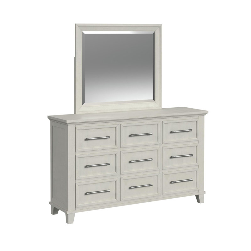 Ensemble commode et miroir Sneed, Blanc