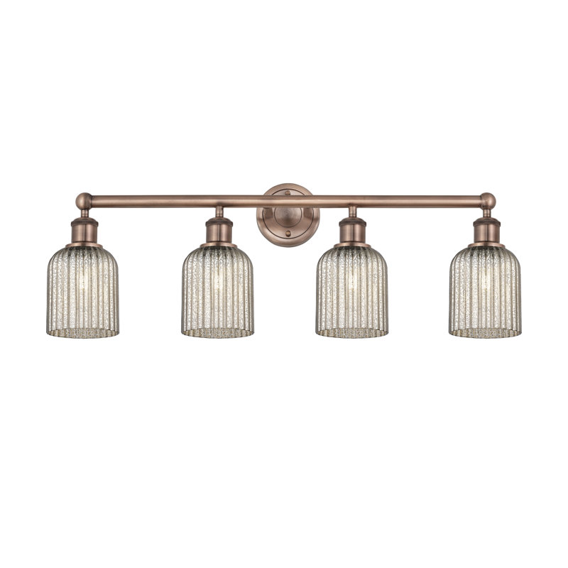 Fiennes 4 - Light Dimmable Vanity Light, Antique Copper, Metallic Gray