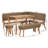 Aafrin Bali & Pari Denver Modern Bohemian Natural Seagrass And Acacia Wood 5-Piece Dining Nook Set