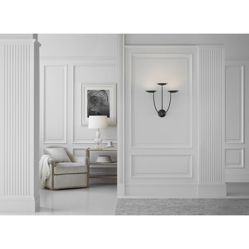 Thomas O'Brien Keira Large Triple Sconce, Bronze/Hand-Rubbed Antique Brass