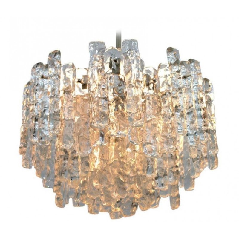 Lustre à niveaux Kalmar Icicles Troxler, 26” Wide x 14” Height, Fumée, Bronze