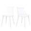 2 chaises de salle à manger, en polypropylène blanc, avec dossier à broche, faciles à nettoyer et à assembler pour une chaise de chambre en polypropylène,-120674318