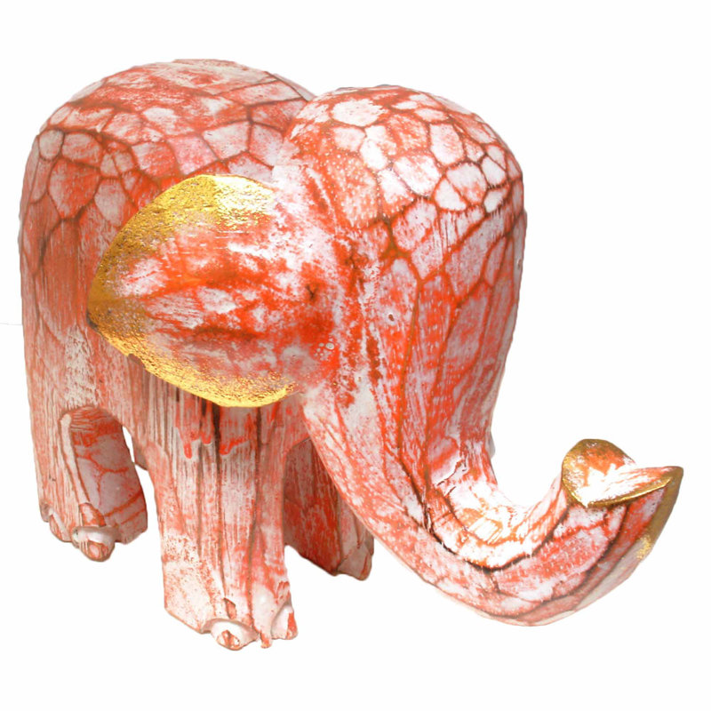 Caffrey Animals Figurines & Sculptures, 6" H x 7" W x 4.5" D, Orange