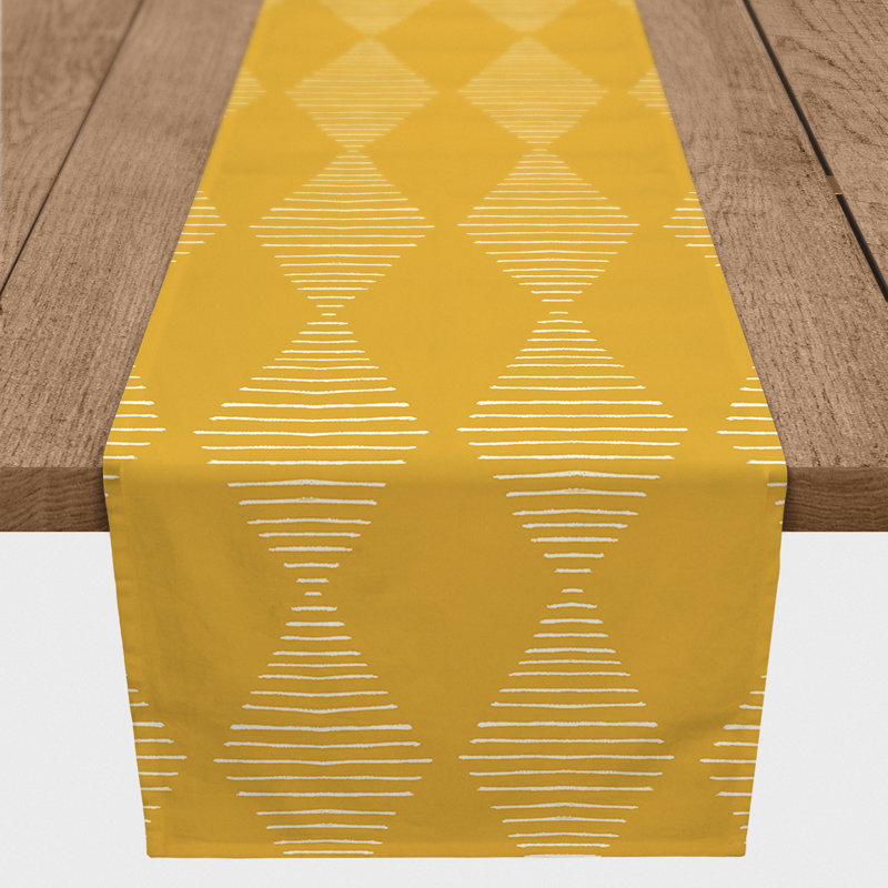 Chemin de table Tromblement, 90 po x 16 po, Jaune