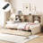 Twin Daybed With Sideboard, 2 Drawers, Charging, Natural Hue Side Built-In , Color Finish-182103601