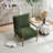Chenille Accent Chair, Spindle Accent Chair with Covered Armrests, Farmhouse Accent Chair with Turned Wood（set of 2）-694356053