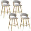 Tabouret de comptoir moderne en velours de 25,2 po avec accents dorés, conception ergonomique et siège moelleux pour îlot de cuisine et bar-1667003384