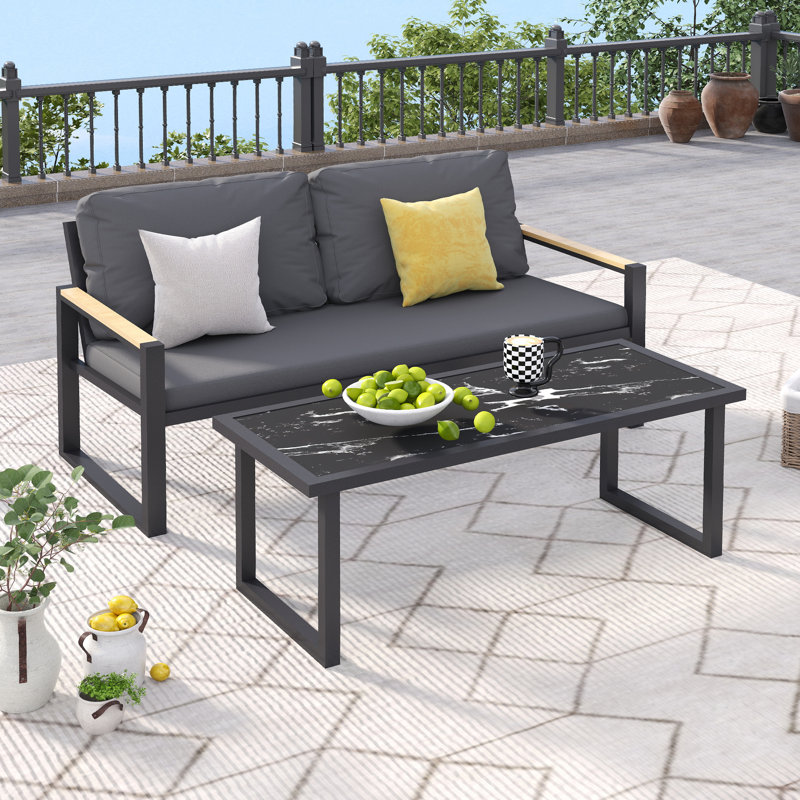 Maleta 2 - Person Patio Conversation Set with Cushions