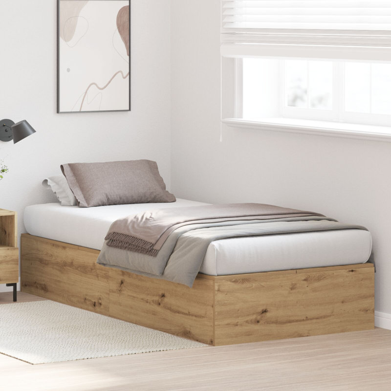 Storage Bed Frame, 90 x 200 cm, Artisan Oak