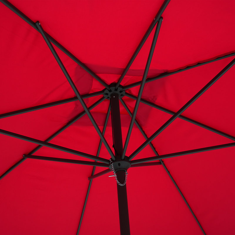 Latitude Run® 10' x 8' Patio Square Market Umbrella with Skirted Canopy With Base, Rouge