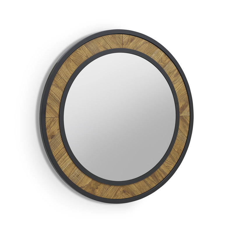 Septimus Solid And Engineered Wood Flat Wall Mirror, Rustic Oak