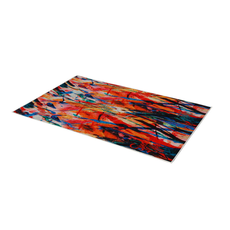 Premium Woven Carpet, 5.2 x 7.5 ft, 100% Polyester, Antibacterial, Non-Slip Underside, 0.3 in Pile Height | Machine Washable, 3D Digital Print | Perfect for Living Room, Bedroom & Office Décor