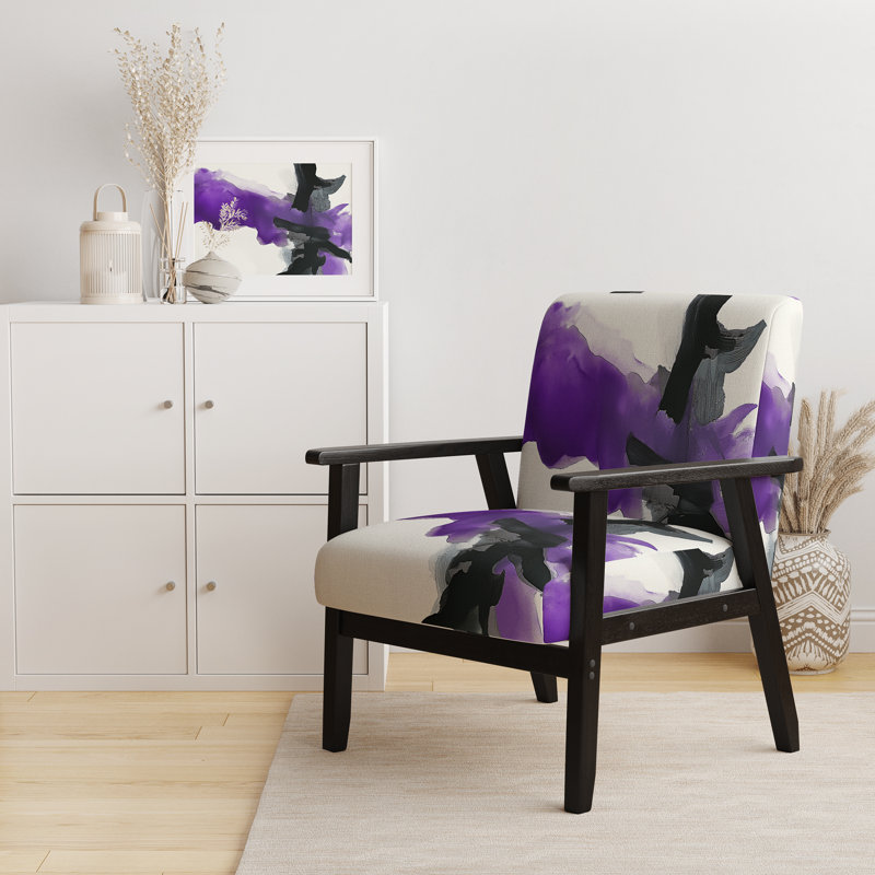 Chaise avec accoudoirs rembourrée Geometric IV, Red Velvet, Accoudoirs carrés noirs