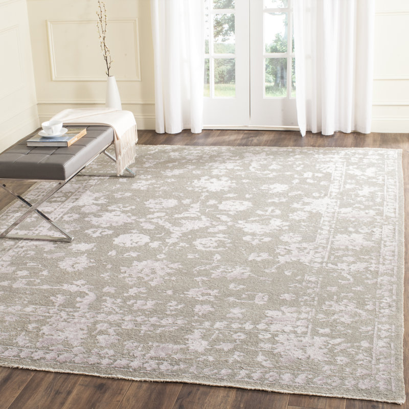 Rectangle Centennial Floral Hand-Knotted Area Rug in Beige, Rectangle 8' x 10'