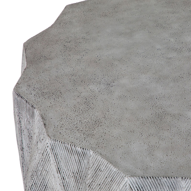 Cast Stone Coffee Table, Aged Stone Gray
