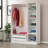 Modern White Wardrobe, 100% Melamine Coated Particle Board, 53.1 x 74.8 x 20.5 inches | Durable 0.71-inch Thickness | Stylish Solid Color Design for Bedroom Storage | Elegant & Functional Organization Solution-250306403