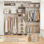 Organisateur de placard, système de placard avec 3 tringles de suspension, 3 tiroirs et tablettes ouvertes (kaki)-1119658549